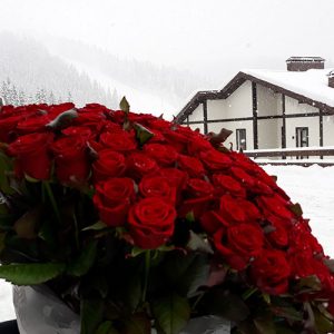 75 красных роз в Буковель фото