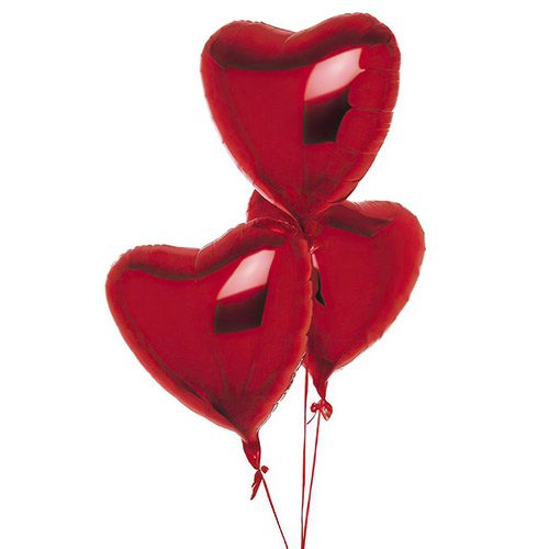 Фото товара 3 фольговані кульки у формі серця