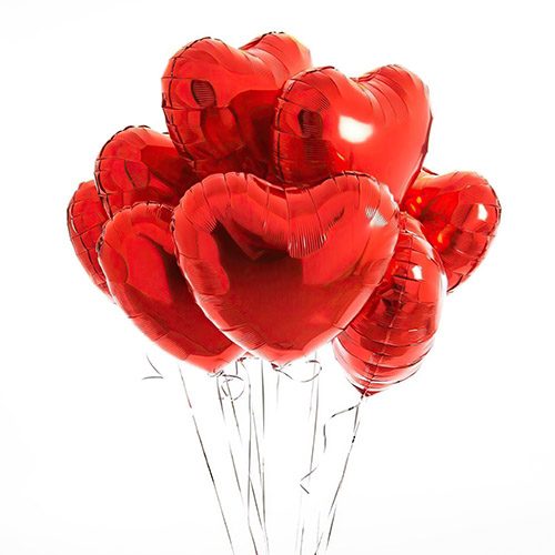 Фото товара Кульки фольговані у формі серця поштучно