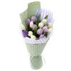 Фото товара 15 фиолетовых тюльпанов с декором