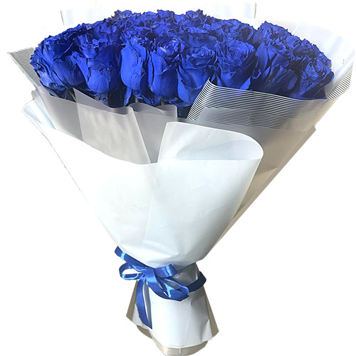 Фото товара 33 голубые розы (Эквадор)