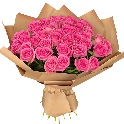 Фото товара Букет рожевих троянд - 51 шт
